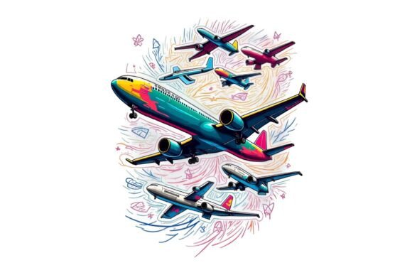 Freebie Retro Plane Clipart PNG SVG