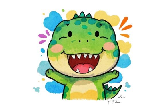 Retro Cartoon Dino Clipart SVG Review