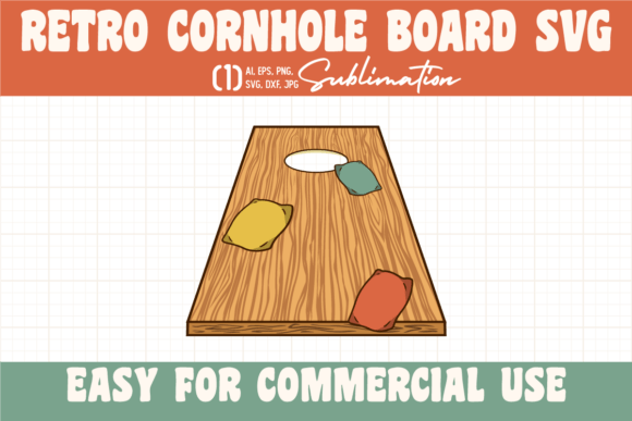 Retro Cornhole Game Board SVG
