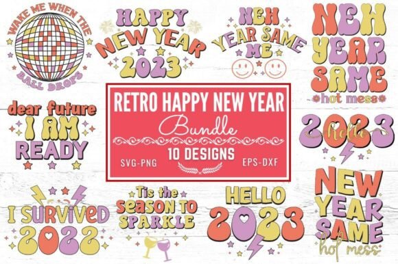 Retro Happy New Year SVG Bundle Review