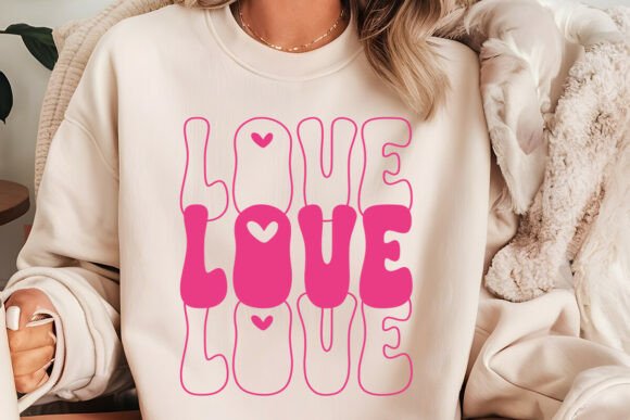 Retro Pink Valentine Love SVG PNG