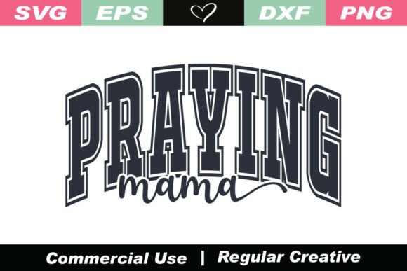 RETRO PRAYING MAMA CHRISTIAN SVG PNG