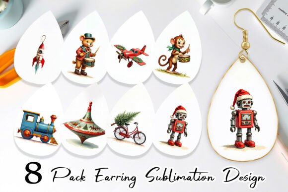 Retro Toy Christmas Earring SVG Review