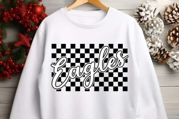 Retro Varsity Checkered Eagles SVG PNG