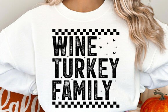 Retro Wine Turkey Family SVG PNG