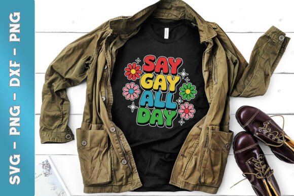 Say All Day Retro Love LGBT Pride SVG